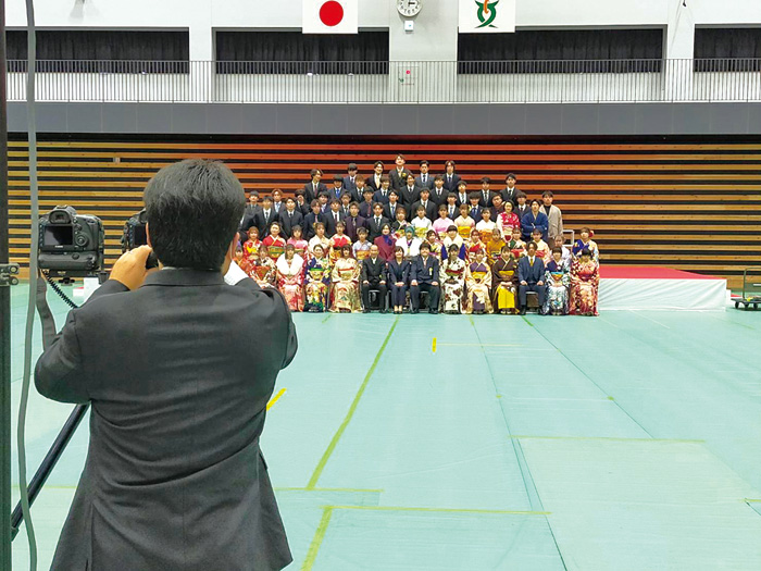 令和3年度成人式 撮影の様子